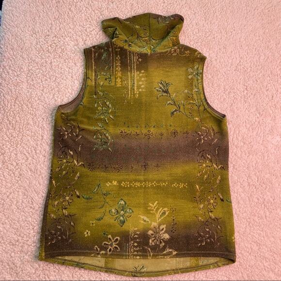 Studio C Green Floral Print Sparkle Tank 14/16 - Picture 6 of 8